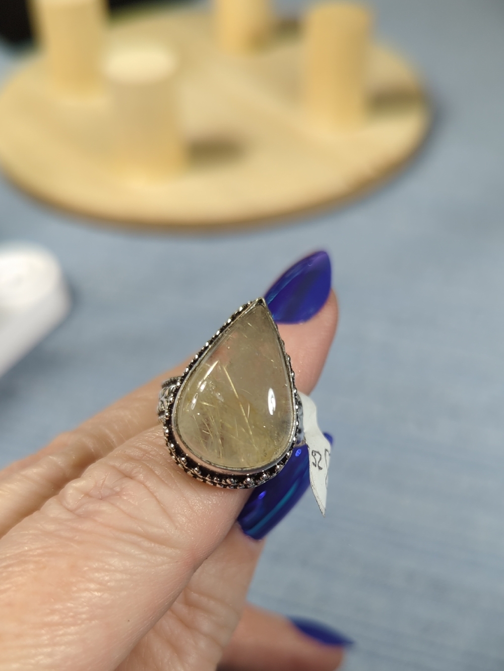 Golden Rutile Ring Sz 8